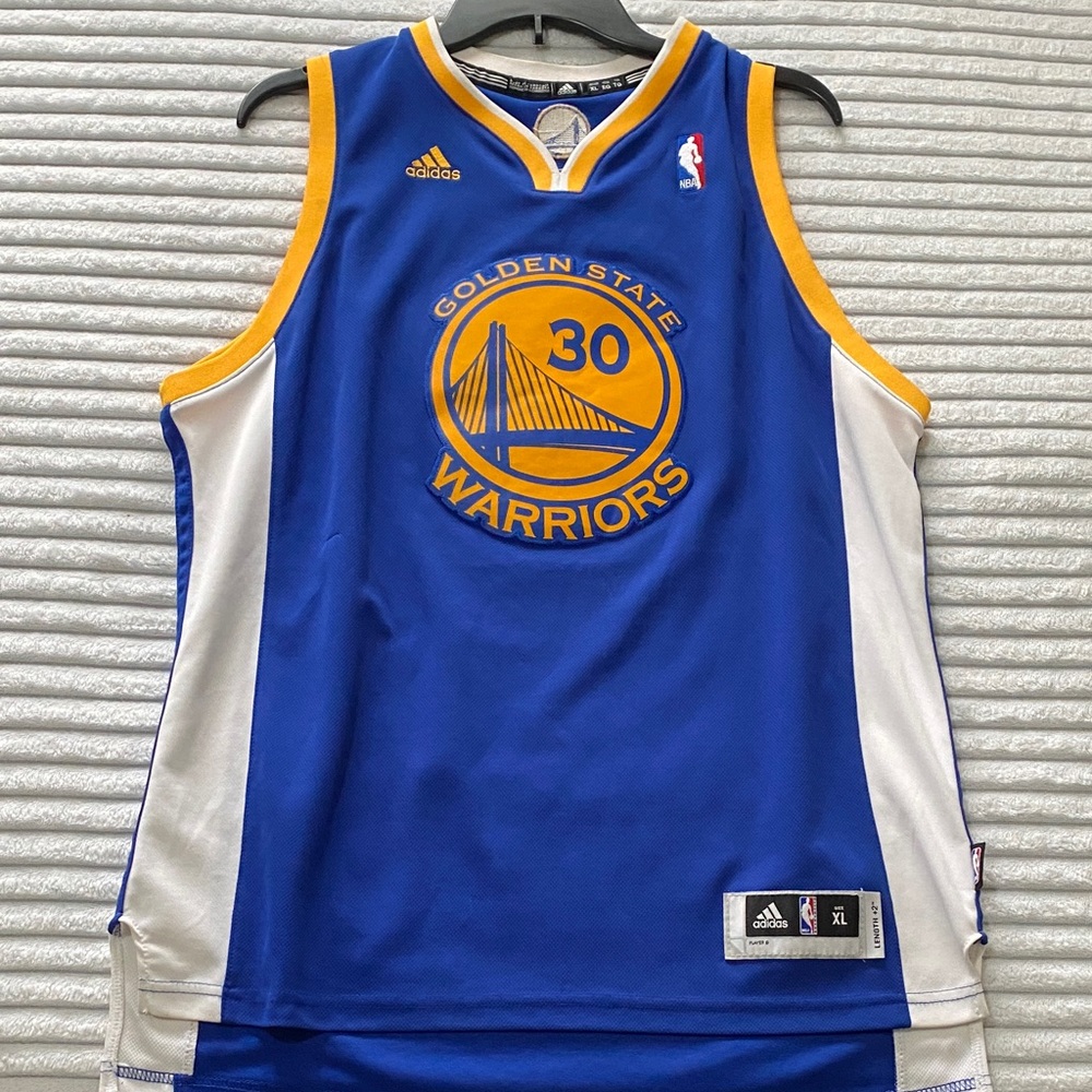 Steph Curry Youth XL Adidas Blue and Yellow Golden State Warriors Replica Jersey